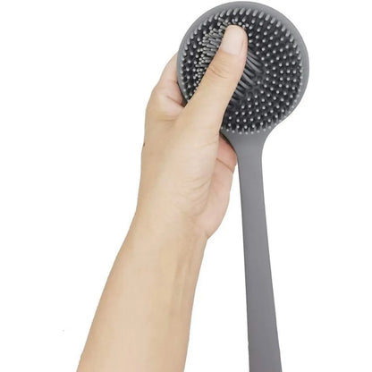 Back Scrubber for Shower Soft Silicone Bath Body Brush with Long Handle